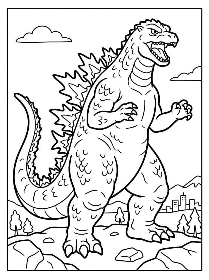 Netter Godzilla ausmalbilder