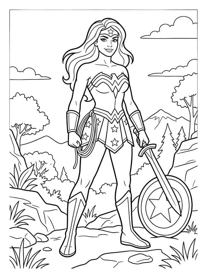 Netter Wonder Woman ausmalbilder