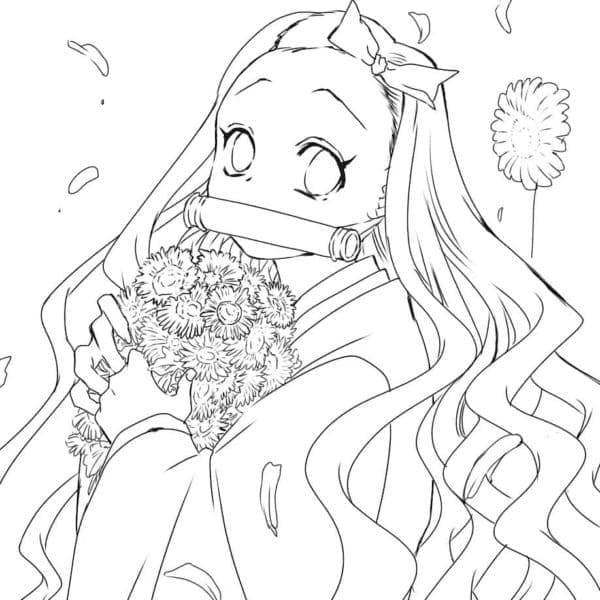 Nezuko Bild gratis ausmalbilder