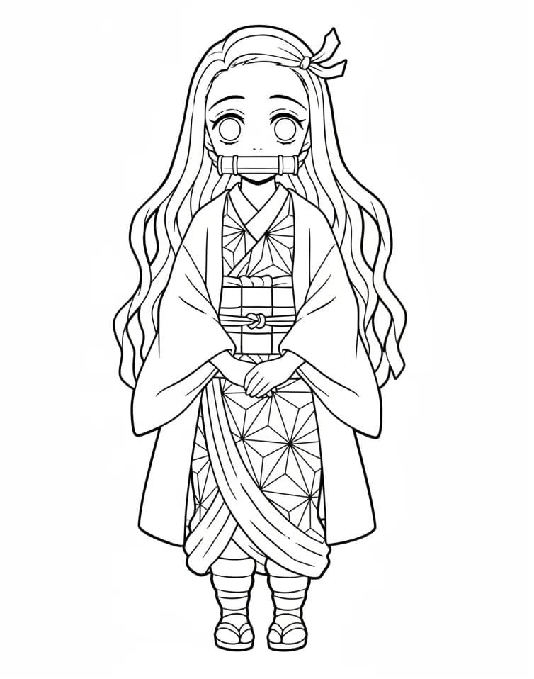 Nezuko aus Demon Slayer ausmalbilder