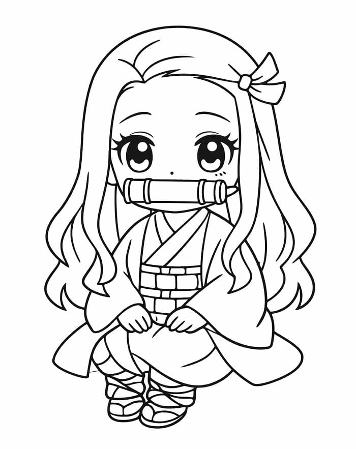 Nezuko aus der Serie Demon Slayer ausmalbilder