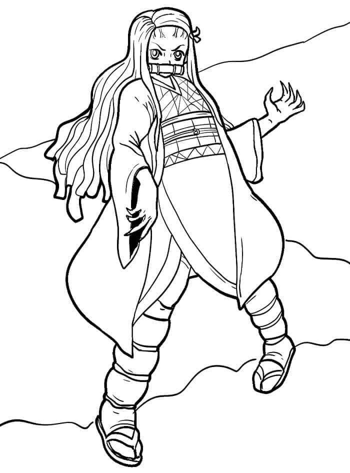 Nezuko ausdrucken ausmalbilder