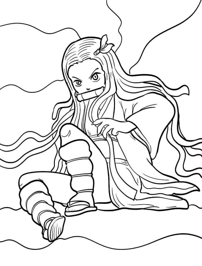 Nezuko druckbar für Kinder ausmalbilder