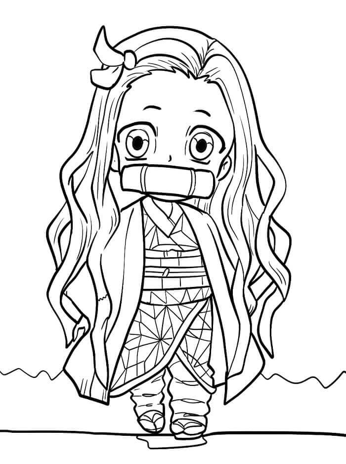 Nezuko druckfertig ausmalbilder