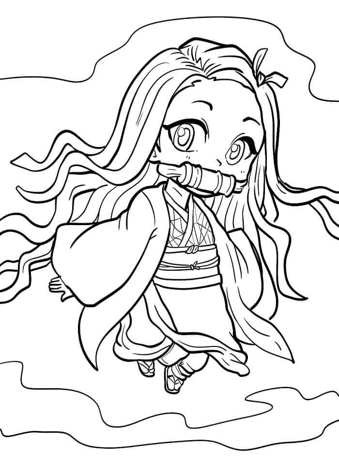 Nezuko gratis druckbar ausmalbilder