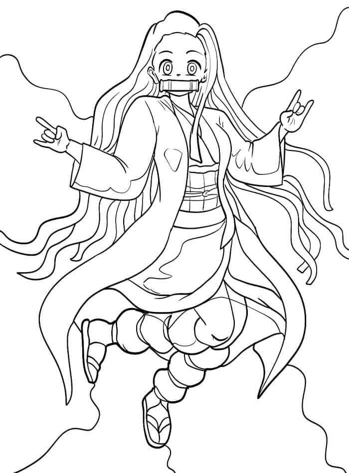 Nezuko kostenlos für Kinder ausmalbilder