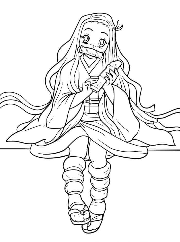 Nezuko kostenlos ausmalbilder