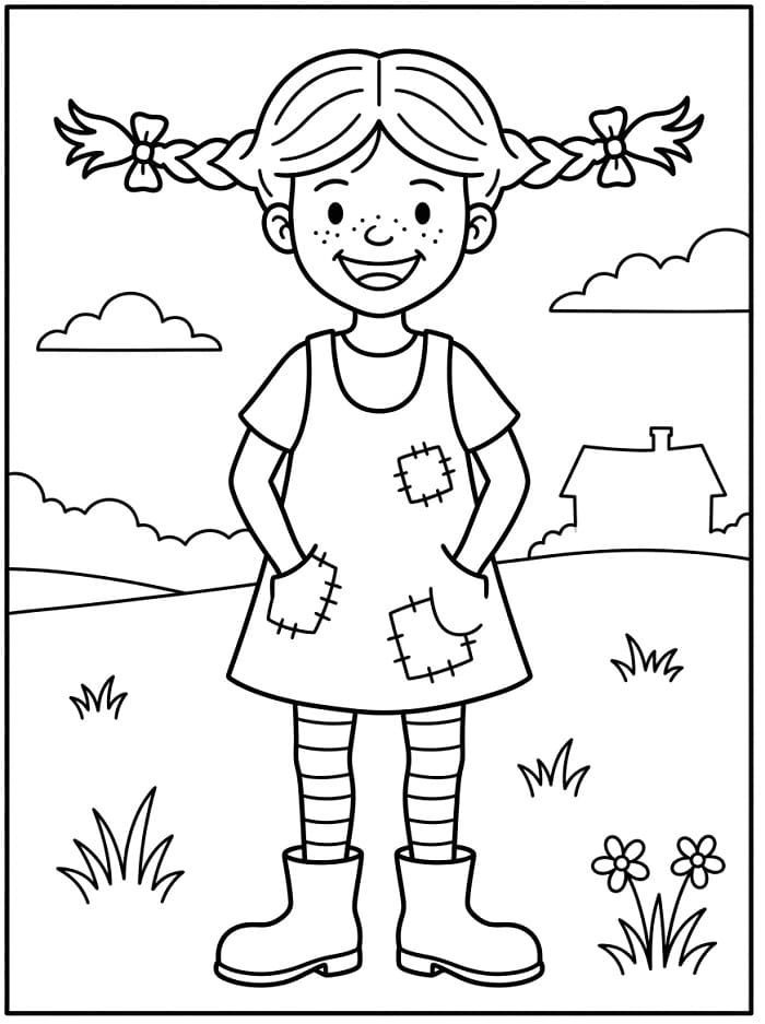 Niedliche Pippi Langstrumpf ausmalbilder