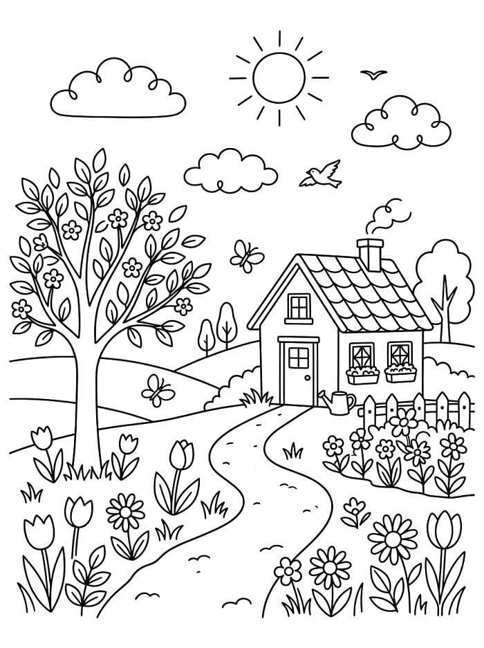 Niedlicher Frühling ausmalbilder