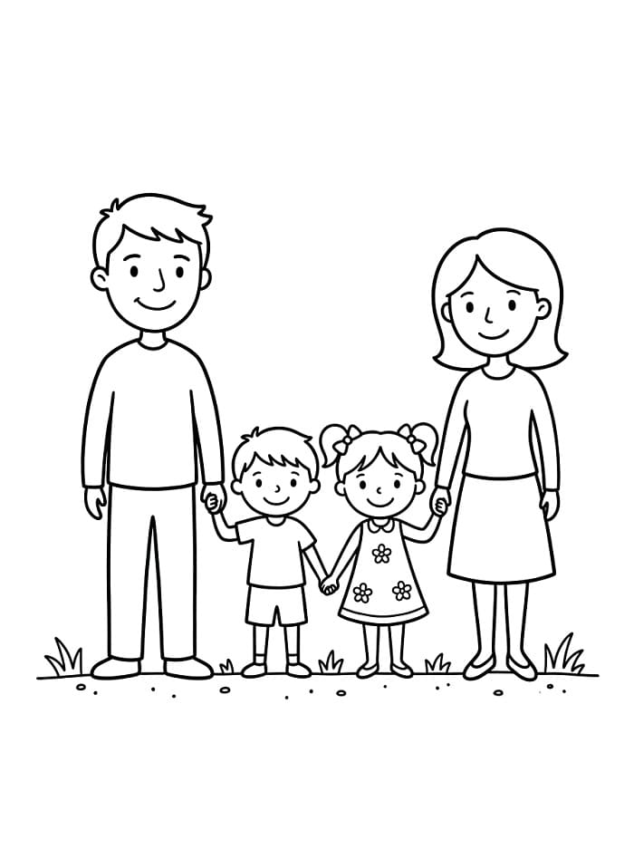 Normale Familie ausmalbilder