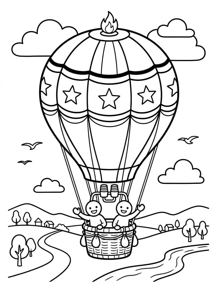 Normaler Heißluftballon ausmalbilder