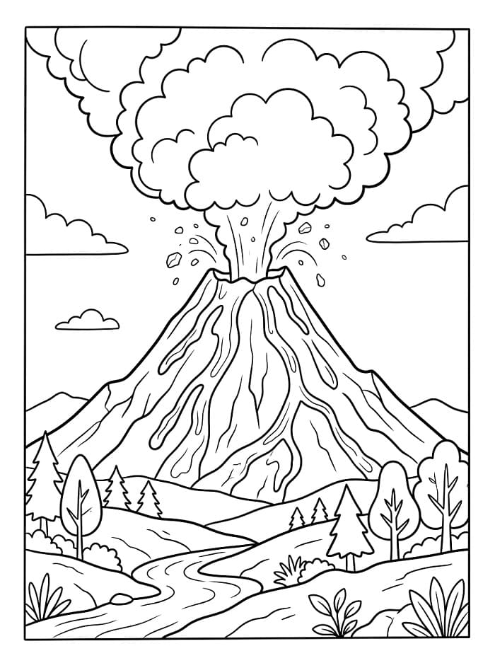 Normaler Vulkan ausmalbilder