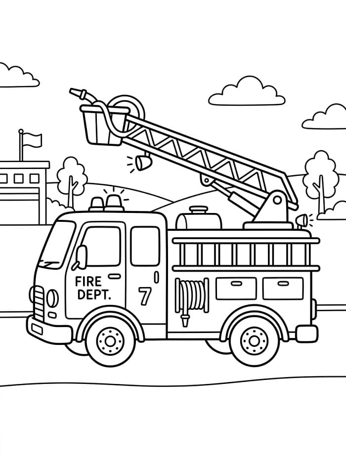 Normales Feuerwehrauto ausmalbilder