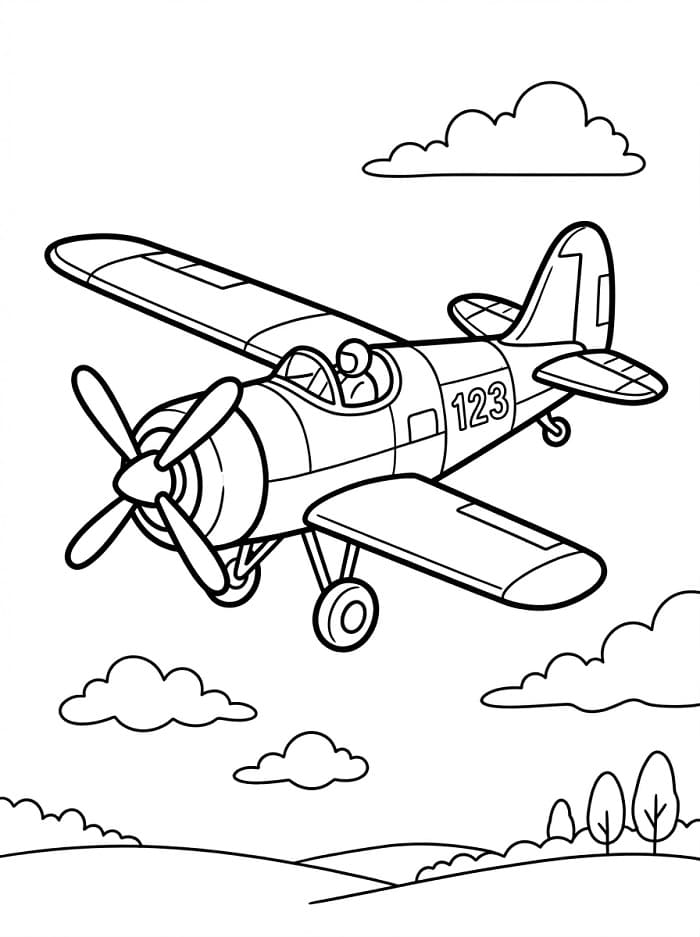 Normales Flugzeug ausmalbilder