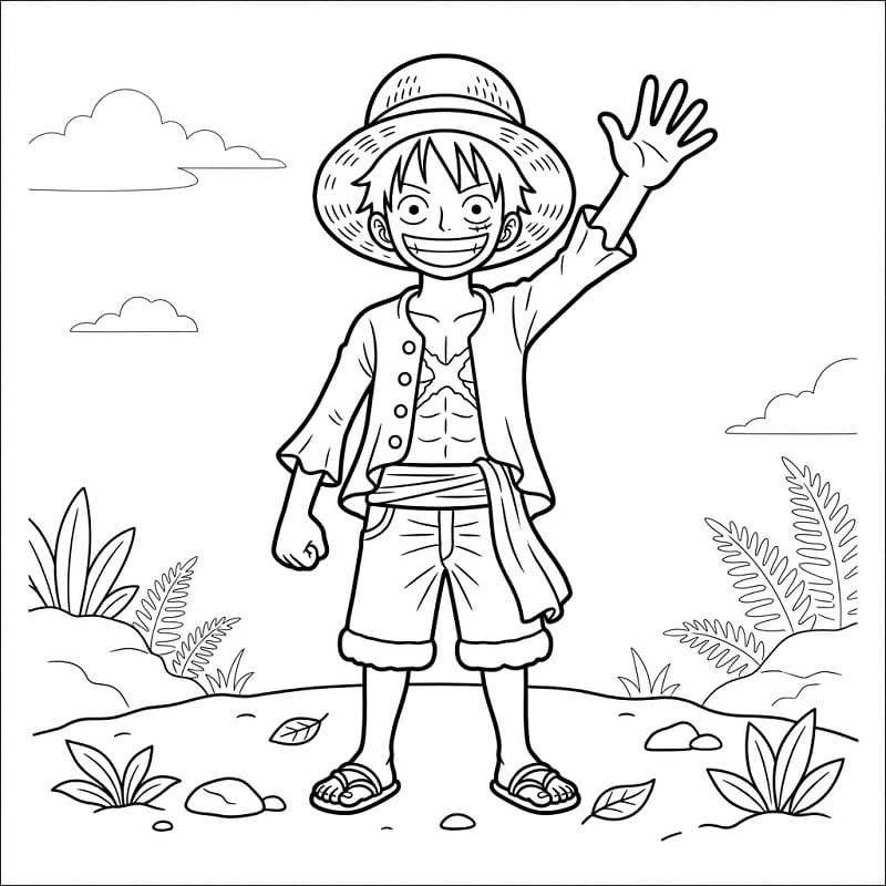 One Piece Figur Luffy ausmalbilder