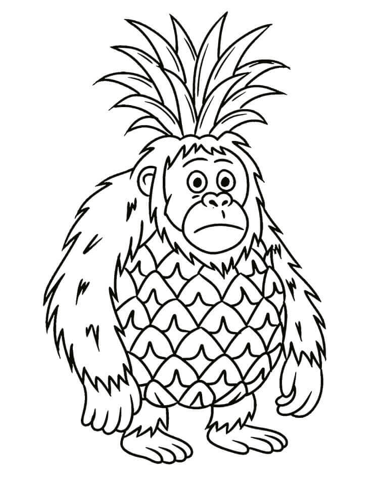 Orangutini Ananasini Italian Brainrot ausmalbilder