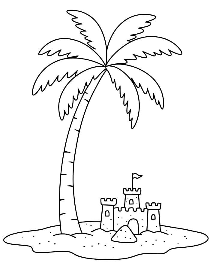 Palme druckbar für Kinder ausmalbilder