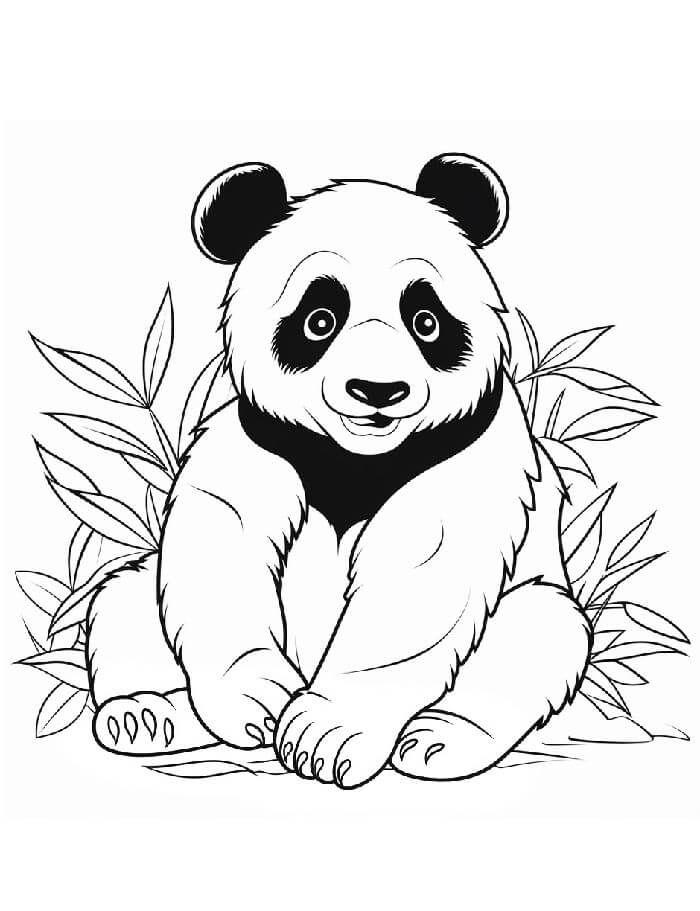 Panda Druckbar Gratis ausmalbilder