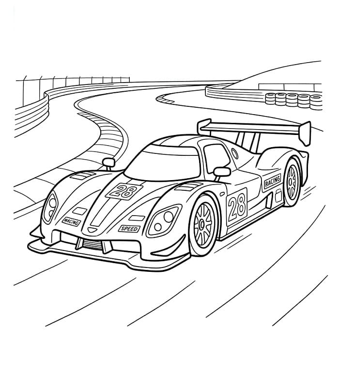 Perfekter Rennwagen ausmalbilder