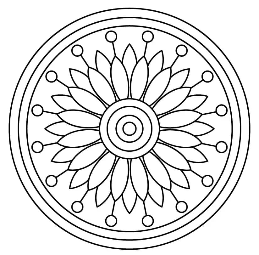 Perfektes Blumen-Mandala ausmalbilder