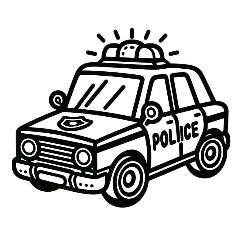 Polizeiauto 3 ausmalbilder