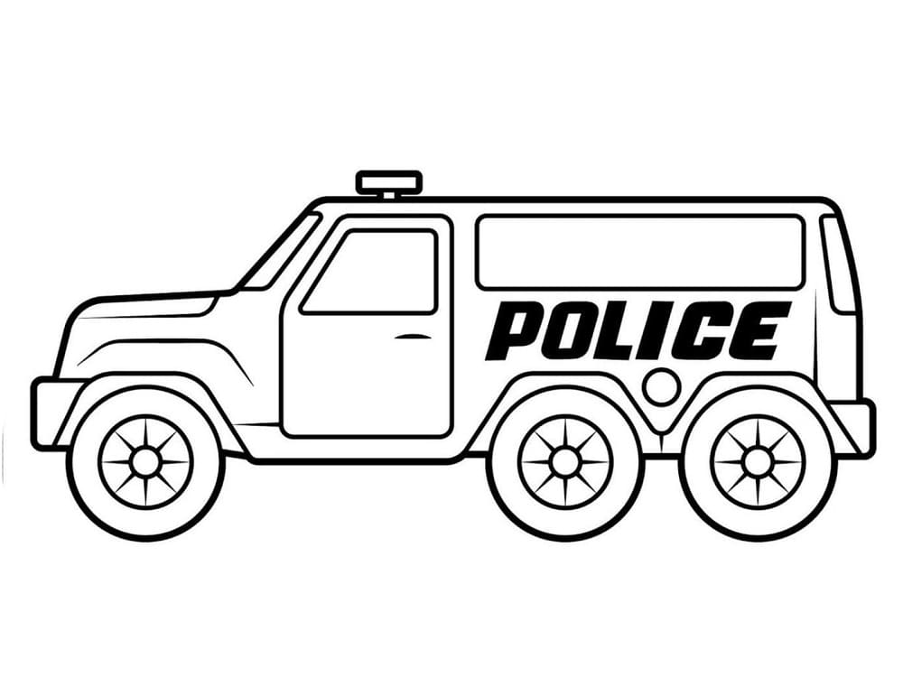 Polizeiauto 7 ausmalbilder