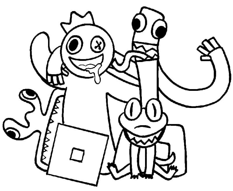 Rainbow Friends Gratis ausmalbilder