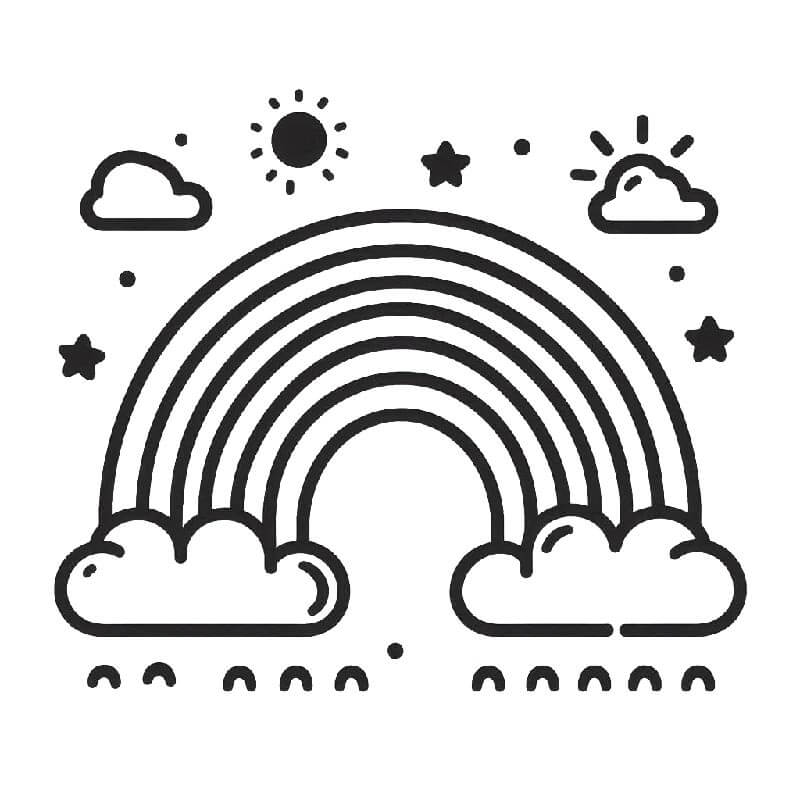 Regenbogenbild zum Drucken ausmalbilder
