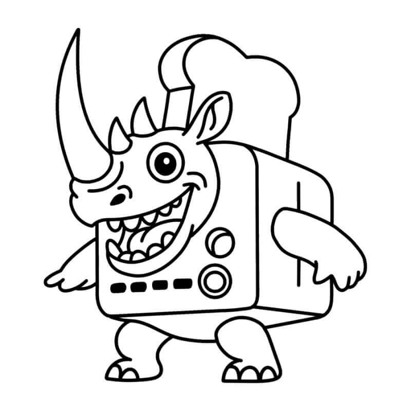 Rhino Toasterino Italian Brainrot ausmalbilder