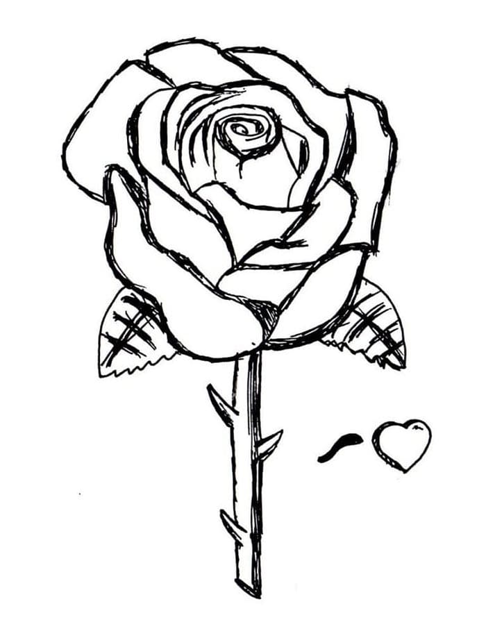 Rose kostenlos für Kinder ausmalbilder