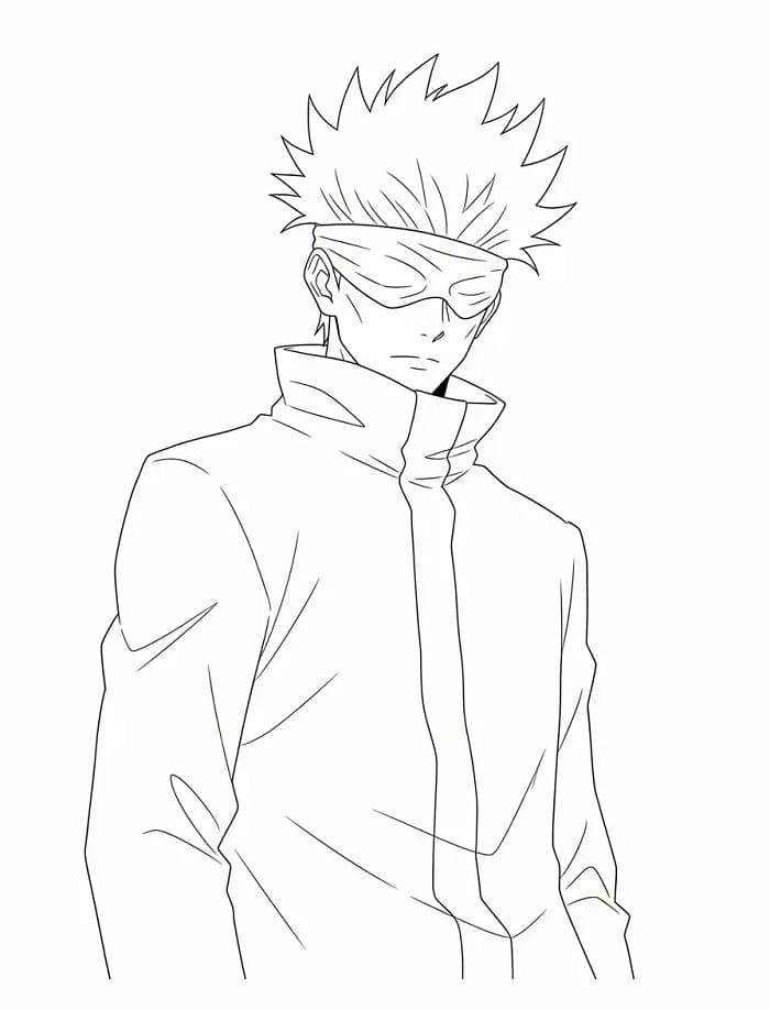 Satoru Gojo als Animefigur ausmalbilder