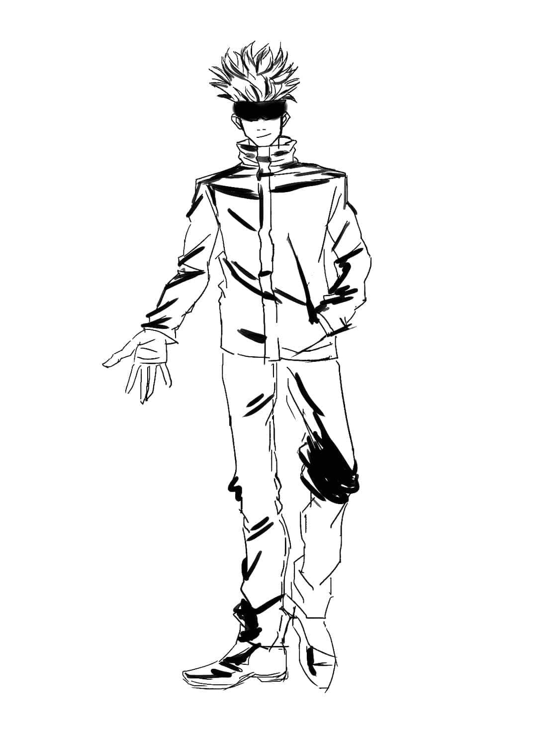 Satoru Gojo druckbar für Kinder ausmalbilder