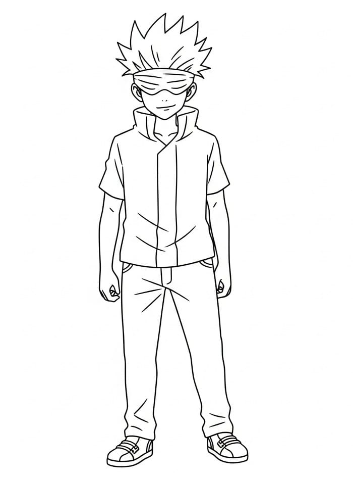 Satoru Gojo druckfertig ausmalbilder