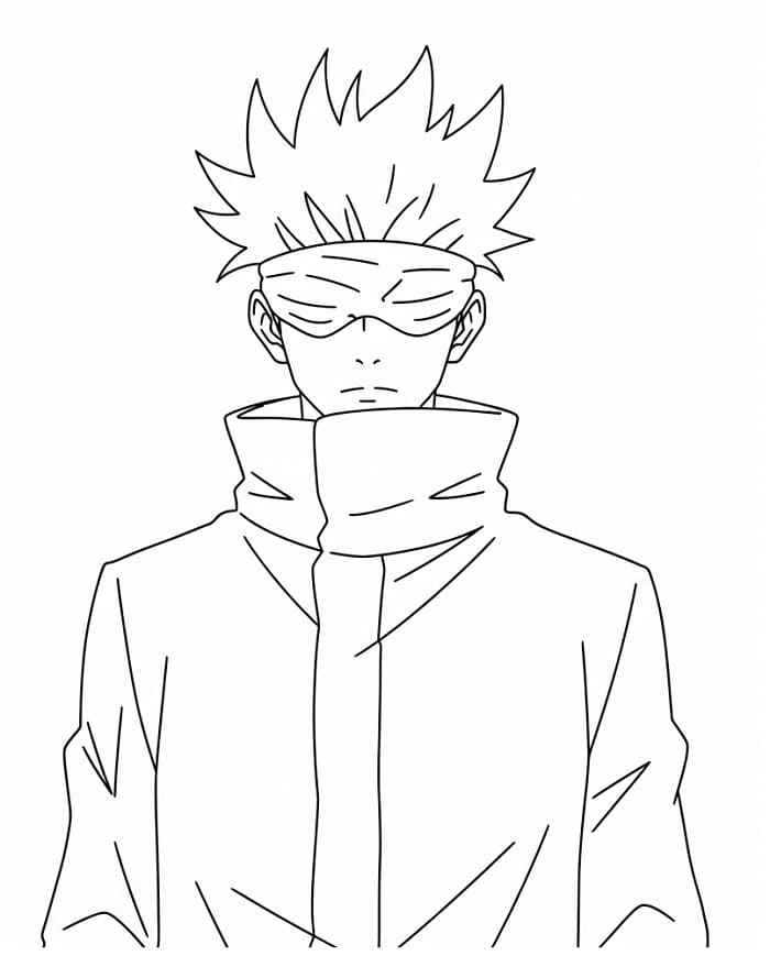 Satoru Gojo gratis druckbar ausmalbilder