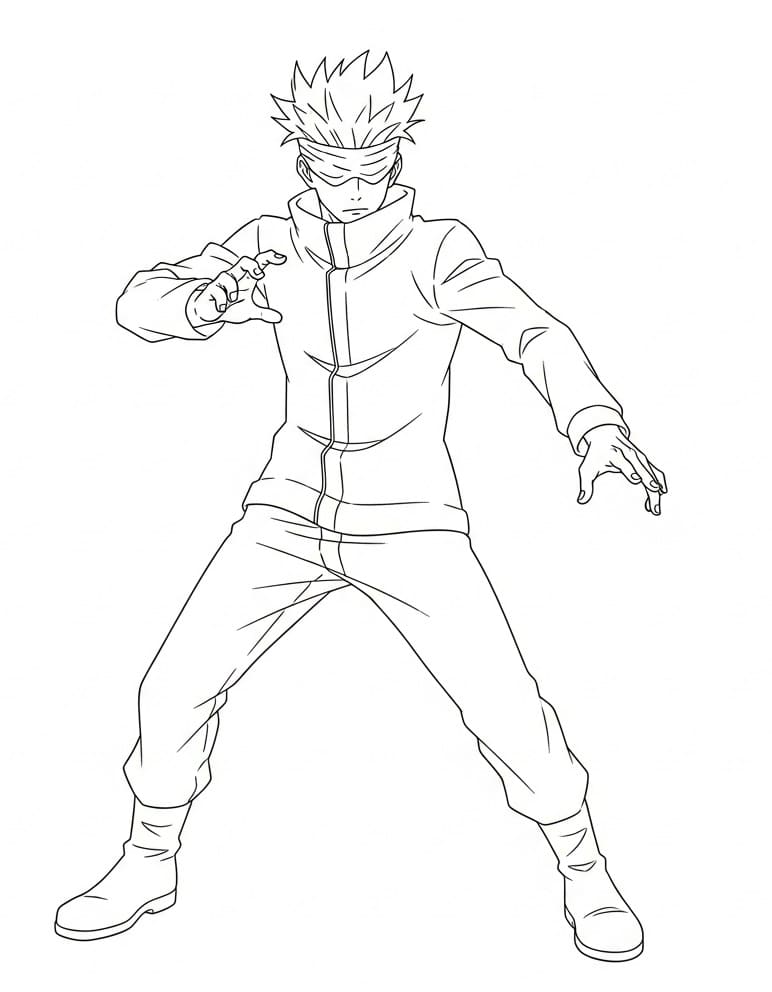 Satoru Gojo gratis ausmalbilder