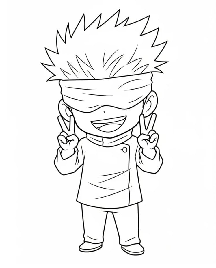 Satoru Gojo im Anime Jujutsu Kaisen ausmalbilder