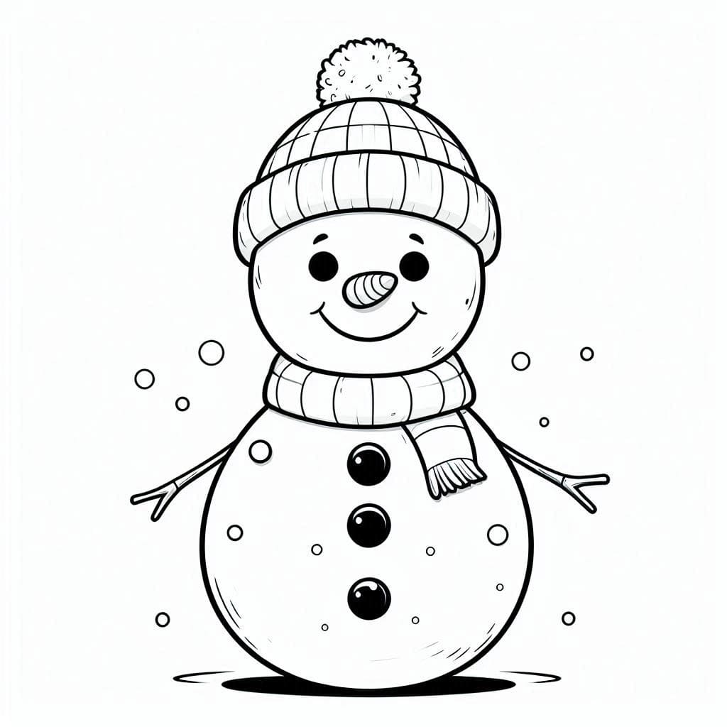 Schneemann Für 1-Jährige Kinder ausmalbilder