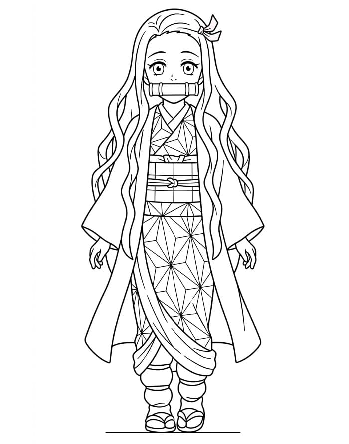 Schöne Nezuko ausmalbilder