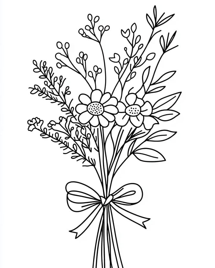 Schöner Blumenstrauß ausmalbilder