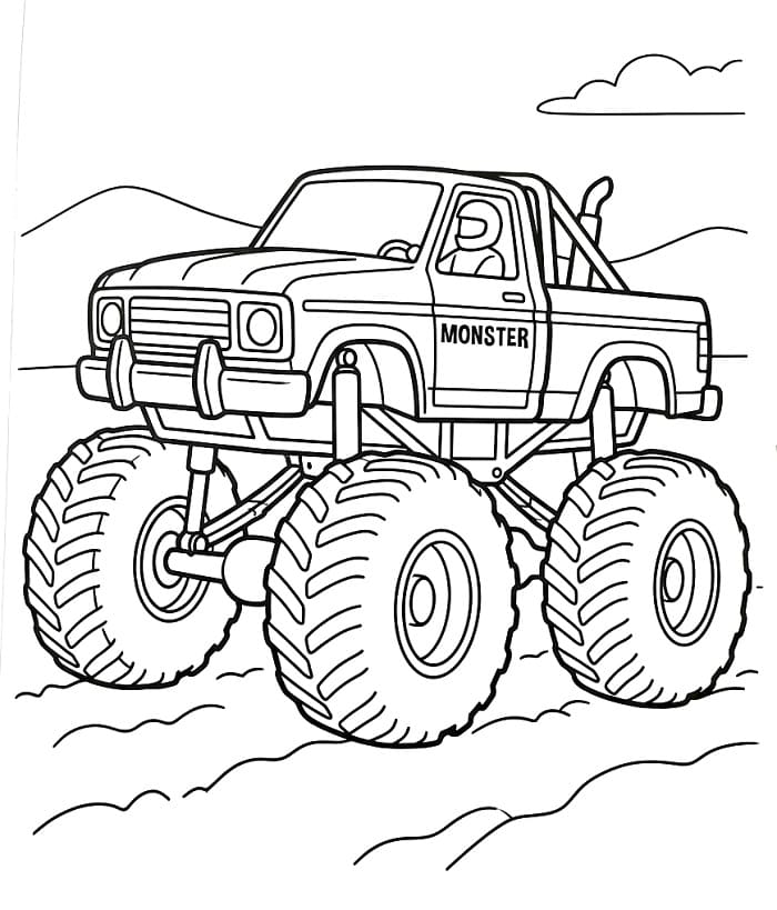 Schöner Monstertruck ausmalbilder