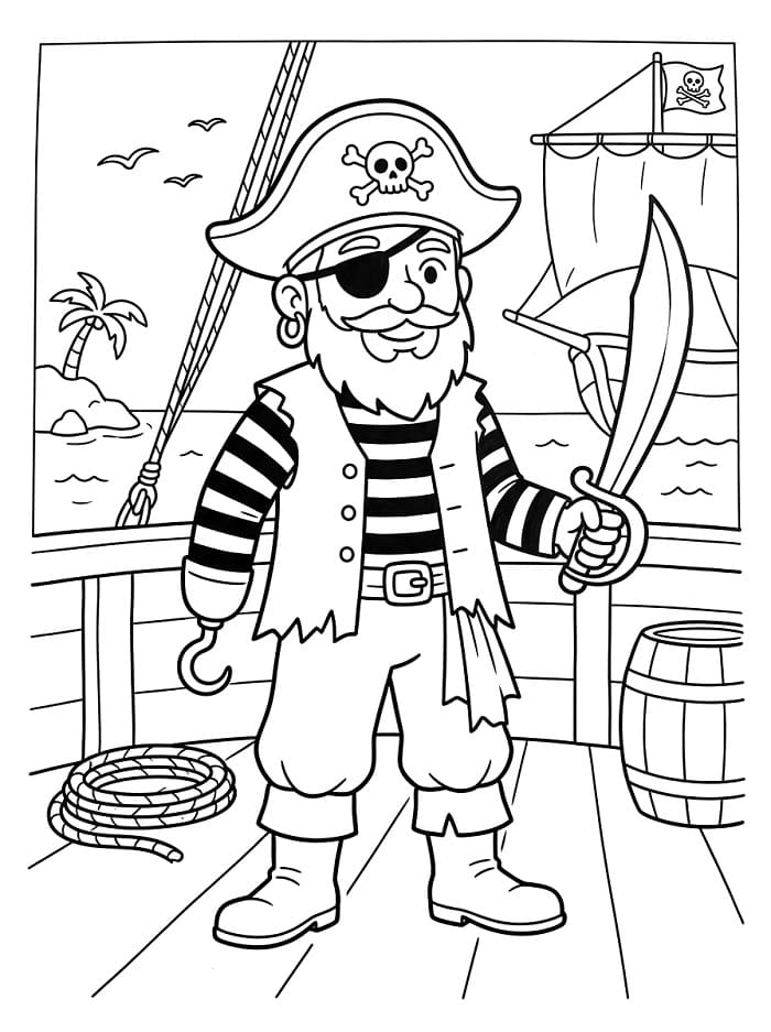 Schöner Pirat ausmalbilder