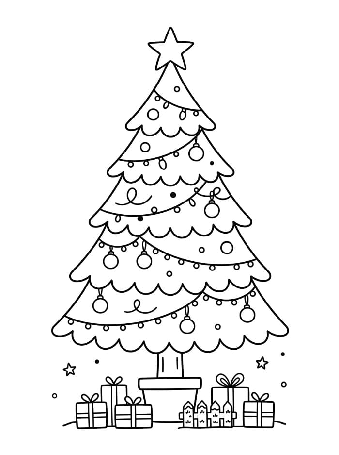 Schöner Weihnachtsbaum ausmalbilder