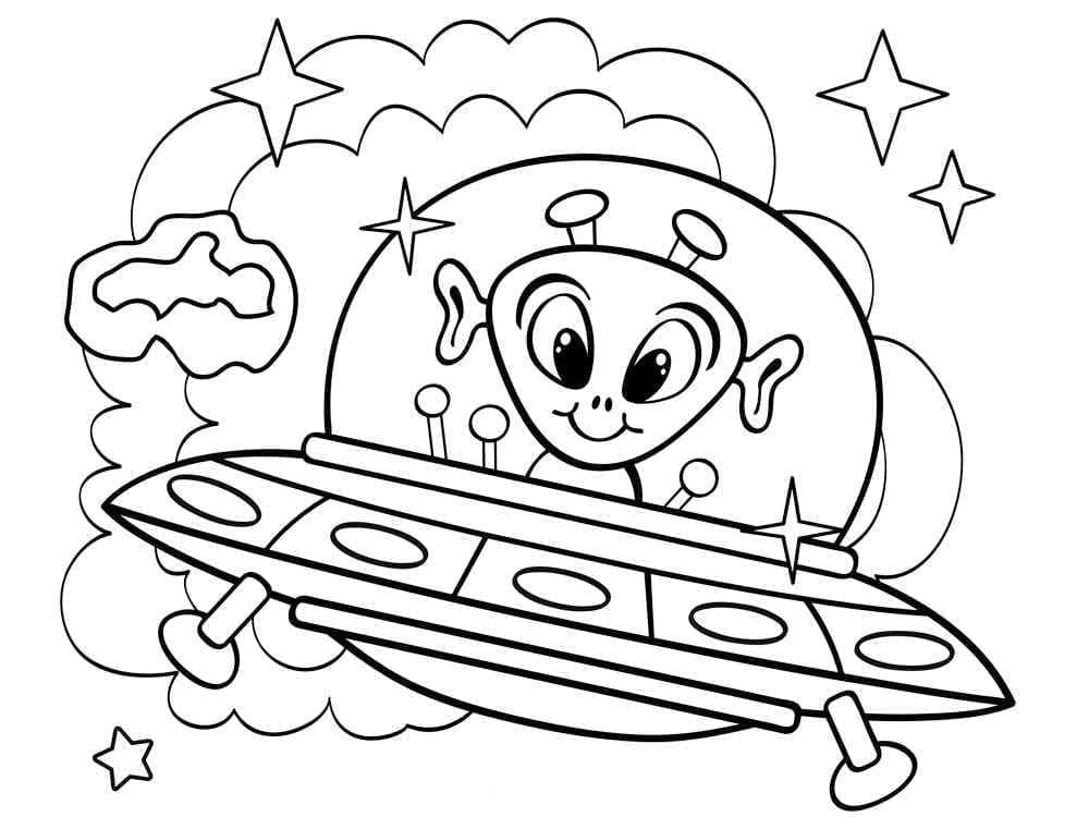 Schönes Außerirdischer ausmalbilder