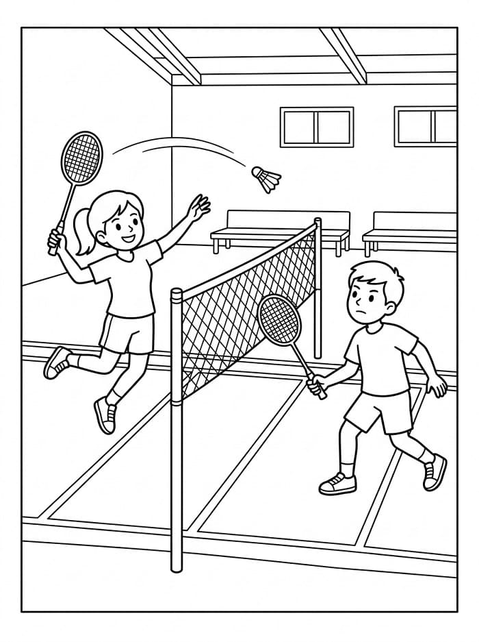 Schönes Badminton ausmalbilder