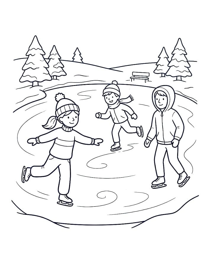 Schönes Eislaufen ausmalbilder