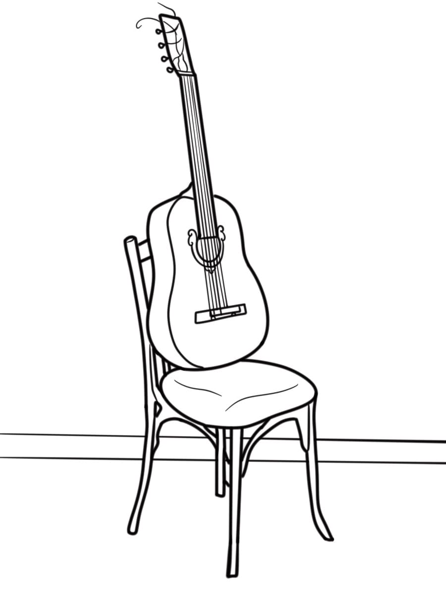 Schönes Gitarre ausmalbilder