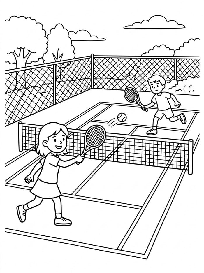 Schönes Tennis ausmalbilder