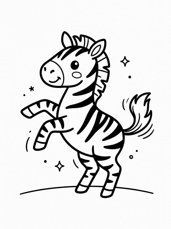 Schönes Zebra ausmalbilder