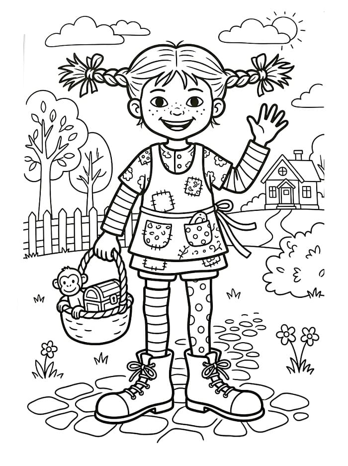 Sehr niedliche Pippi Langstrumpf ausmalbilder