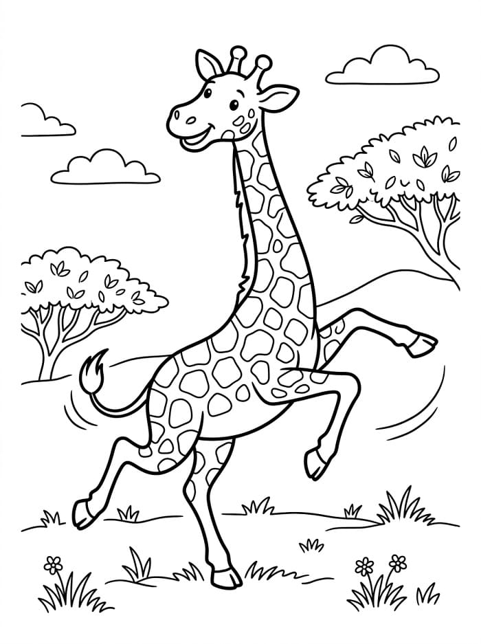 Sehr süße Giraffe ausmalbilder